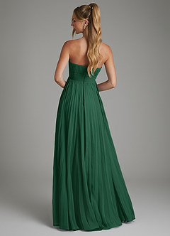 Azazie Ari Jurken voor bruidsmeisjes Jurk van Chiffon met A-lijn Strapless Donkergroen image8