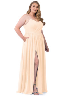 Azazie Cora Bridesmaid Dresses Pearl Pink A-Line Pleated Chiffon Dress image76