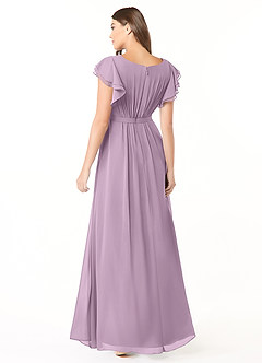 Azazie Daphne Modest Bridesmaid Dresses A-Line Ruffled Chiffon Floor-Length Dress image2