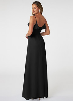 Azazie Natalia Bridesmaid Dresses Black A-Line Chiffon Dress image4