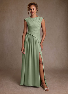 Azazie Kalleen Mother of the Bride Dresses Dusty Sage A-Line Pleated Chiffon Dress image5
