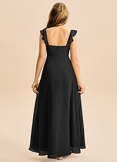 Azazie Mavie Junior A-Line Ruchede Chiffon Gulv-længde Junior brudepige Kjole image2