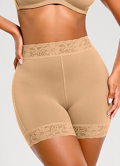 front Lace High Waist Tummy Control Butt Lifting Shapewear Shorts