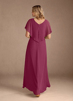 Azazie Eliza Mother of the Bride Dresses Mulberry A-Line V-Neck Pleated Chiffon Dress image9