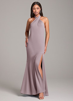 Azazie Lorena Bridesmaid Dresses Dusk Mermaid Pleated Chiffon Dress image1