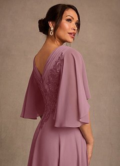 Azazie Tilda Mother of the Bride Dresses Vintage Mauve A-Line Lace Chiffon Dress image4