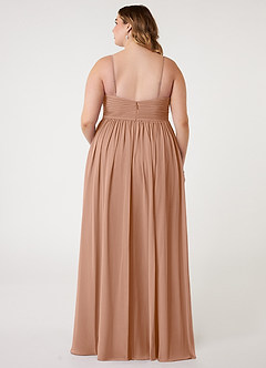 Azazie Alia Robes de demoiselle d'honneur Robe Trapèze en Mousseline de soie Plissée Champagne Rosé image7