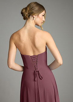 Azazie Ayla Abiti da Damigella Abito A-Line in Chiffon Scollo a Cuore Sangria image13