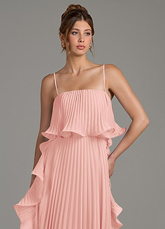 Azazie Alexia Bridesmaid Dresses Rosette A-Line Ruched Chiffon Dress image2
