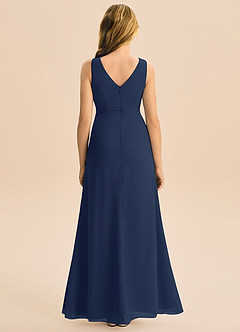 Azazie Floris Junior Linia A Pofałdowany Szyfon Długość podłogi Młodsza druhna Sukienka image3