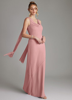 Azazie Essence Bridesmaid Dresses Dusty Rose Sheath Chiffon Dress image6