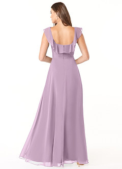 Azazie Jinny Bridesmaid Dresses Wisteria A-Line Square Neckline Ruched Chiffon Dress image2