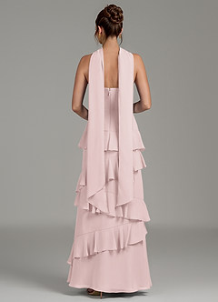 Azazie Imani Bridesmaid Dresses Blushing Pink A-Line Ruched Chiffon Dress image4