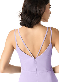 Azazie Janine Bridesmaid Dresses Lilac A-Line V-Neck Chiffon Dress image5