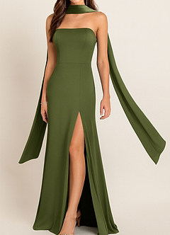 front Azazie Écharpe en satin extensible de couleur assortie