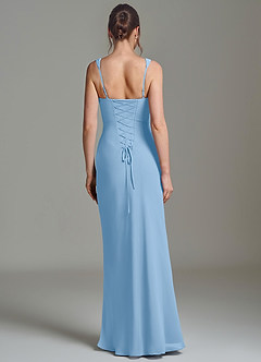 Azazie Niamh Jurken voor bruidsmeisjes Jurk van Chiffon met Zeemeermin Korset Poederblauw image2