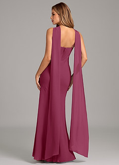 Azazie Kinsley Bridesmaid Dresses Mulberry Mermaid Pleated Chiffon Dress image2