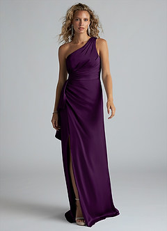 Azazie Maive Robes de demoiselle d'honneur Robe Fourreau en Satin extensible Rayé Grain De Raisin image8