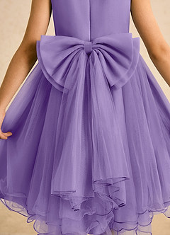 Azazie Lass vestidos de niña de las flores Vestido de Tahití de Tul de Corte En A con Lazo image6