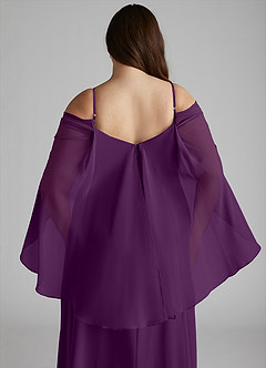 Azazie Cienna Robes de demoiselle d'honneur Robe Trapèze en Mousseline de soie Épaule décolletée Grain De Raisin image12