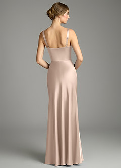 Azazie Alouette Bridesmaid Dresses English Rose Mermaid Pleated Stretch Satin Dress image2
