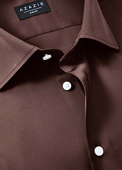 front Julian Ganache Stretch-Satin-Hemd