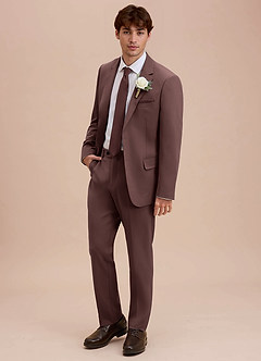 front Ethan Espresso Refined Weave Suit