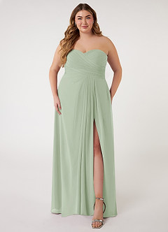 Azazie Arabella Allure Robes de demoiselle d'honneur Robe Trapèze Convertible en Mousseline de soie Encolure en Forme de Cœur Vert Sauge image12