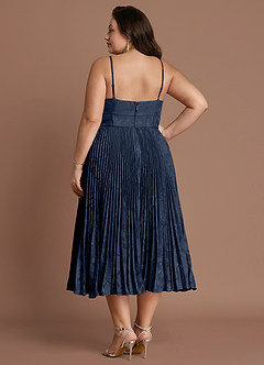 Annie Navy Pleated Midi Dress image9