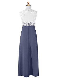 Azazie Rana Junior Stormy A-Line Lace Chiffon Dress image6