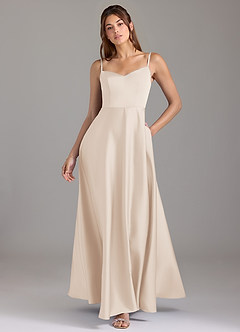 Azazie Marley Bridesmaid Dresses White Alabaster A-Line Off the Shoulder Stretch Satin Convertible Dress image1