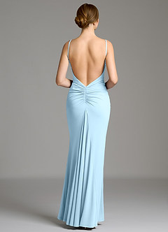 Azazie Jolene Brautjungfernkleider Meerjungfrau-Linie Rechteckiger Ausschnitt Premium Stretch Jersey Kleid Himmelblau image6