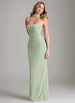 Azazie Lusinda Suknie dla druhen Syrena Zza ramienia Szyfon Do ziemi Sukienka image7