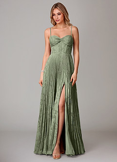Azazie Akiko Bridesmaid Dresses Pistachio A-Line Sweetheart Neckline Floral Burnout Dress image3