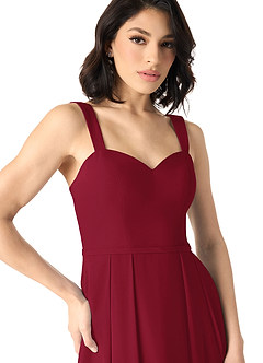 Azazie Simoan Final Sale Burgundy A-Line Sweetheart Neckline Chiffon Dress image3