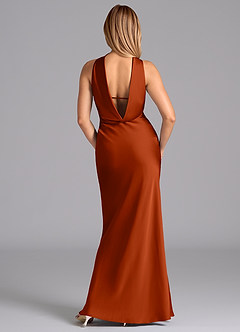 Azazie Lusinda Bridesmaid Dresses Paprika Mermaid Strapless Stretch Satin Dress image7