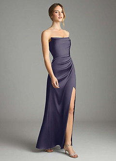 Azazie Leonis Bridesmaid Dresses Stormy Mermaid Pleated Stretch Satin Convertible Dress image6