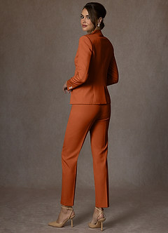 front Whitney Burnt Orange Structured Stretch Blazer