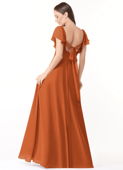 Azazie Syenna Brautjungfernkleider A-Linie Gestreift Chiffon Kleid Kanel image2