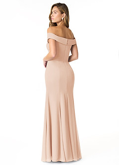Azazie Lecia Bridesmaid Dresses English Rose Empire Off-The-Shoulder Pleated Chiffon Convertible Dress image7