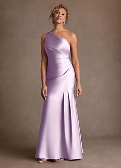 Azazie Haifa Mère de la mariée Robes Robe Sirène en Satin extensible Une épaule Frostiges Flieder image1