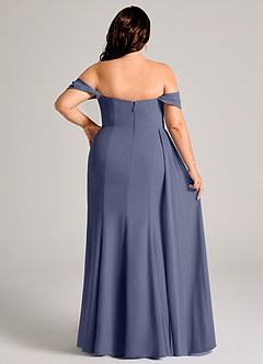 Azazie Amyra Bridesmaid Dresses Stormy Sheath Off the Shoulder Chiffon Convertible Dress image15