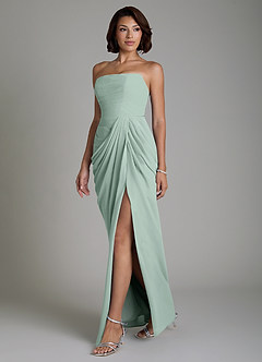 Azazie Nyra Robes de demoiselle d'honneur Robe Fourreau en Mousseline de soie Corset Agave image6