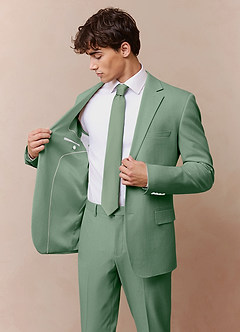 front James Matcha Structured Stretch Suit Jacket