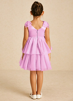Azazie Vanellope Flower Girl Dresses Candy Pink A-Line Bow Tulle Dress image2