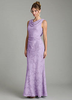 Azazie Kieryn Bridesmaid Dresses Lilac Mermaid Pleated Floral Burnout Dress image9