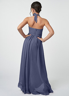 Azazie Hermione Junior Abito A-Line in Chiffon Stormy image3