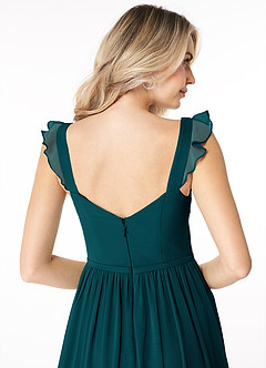 Azazie Stassie Bridesmaid Dresses Pine A-Line Sweetheart Ruched Chiffon Dress image6