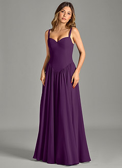 Azazie Evadina Suknie dla druhen Linia A Gorset Szyfon Do ziemi Sukienka image4