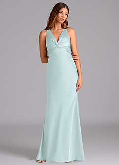 Azazie Hati Brudtärnklänningar Klä av Sjöjungfru i Stretch Satin Havsglas image3